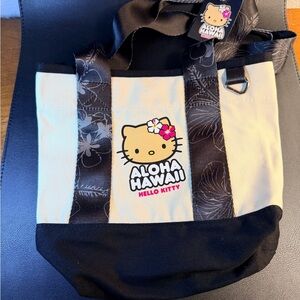 NWT Exclusive Hello Kitty Aloha Hawaii Tote - Black and Tan